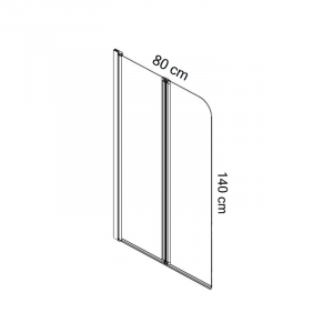 Paravan cada sticla securizata format din 2 elemente, 80x140 cm, Mediterraneo, Round [1]