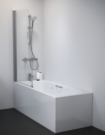 Paravan cada sticla securizata, rotunjit, profil crom, 80x140 cm, Ideal Standard Connect [6]