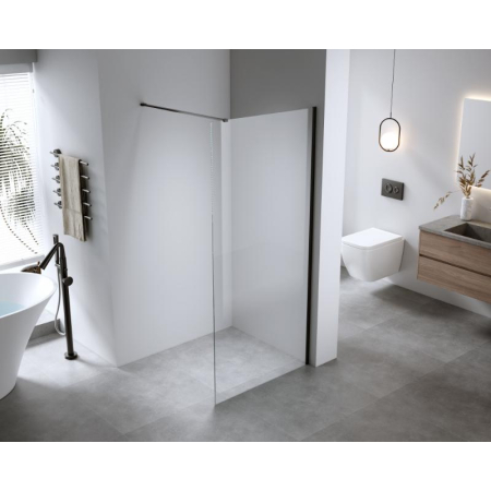 Paravan de dus negru Walk-In 100 cm, grosime sticla 8 mm Mediterraneo Trixie [1]