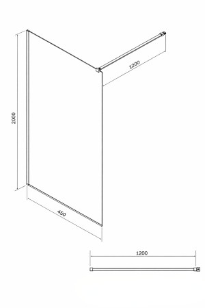 Paravan dus 45x200 cm cu sticla securizata 6 mm, protectie sticla Aquaperle, Easy Sanswiss [1]