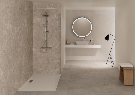 Paravan dus walk-in 90x195 cm Ideal Standard Connect, sticla securizata, profil crom lucios [2]