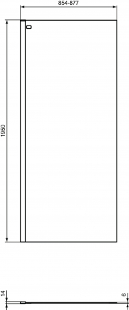Paravan dus walk-in 90x195 cm Ideal Standard Connect, sticla securizata, profil crom lucios [4]