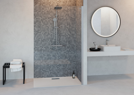 Paravan dus walk-in 90x195 cm Ideal Standard Connect, sticla securizata, profil crom lucios [3]