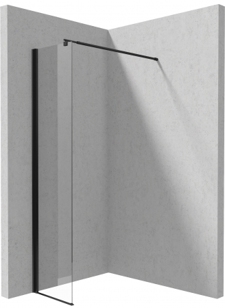 Paravane de dus walk-in - Paravan dus profil negru walk-in sticla securizata 30x200 cm, Deante Kerria Plus