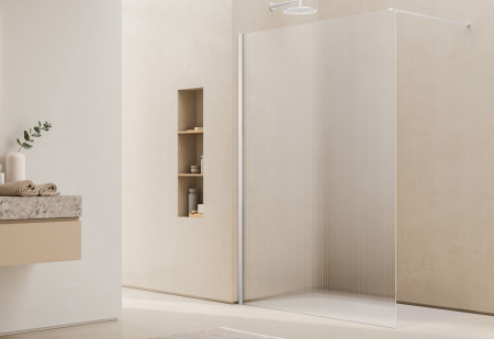 Paravan dus cu sticla riflata walk-in 80x200 cm, alb, 8 mm, Ronal Lina [1]