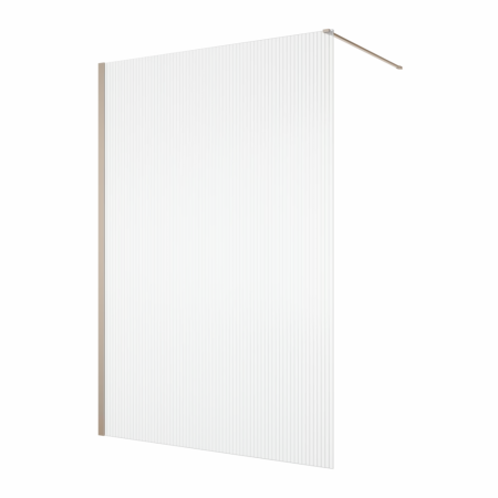 Paravane de dus walk-in - Paravan dus cu sticla riflata walk-in 90x200 cm, champagne metal, 8 mm, Ronal Lina