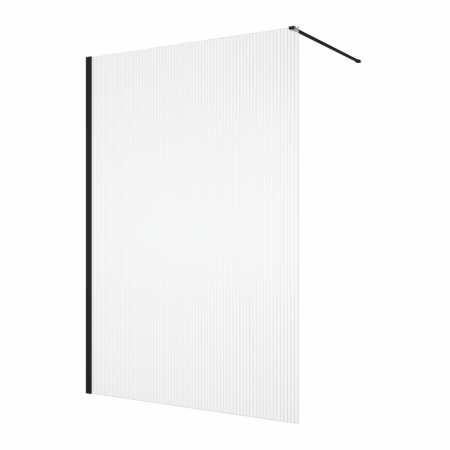 Paravane de dus walk-in - Paravan dus cu sticla riflata walk-in 80x200 cm, negru, 8 mm, Ronal Lina