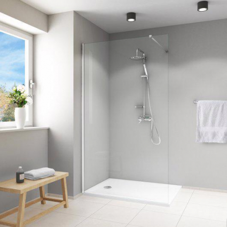 Paravane de dus walk-in - Paravan de dus fix, 80x200 cm, sticlă securizată 8 mm, profil crom, Roth Melina