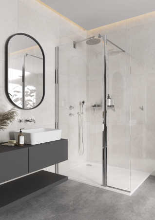 Paravan dus mobil sticla walk-in 40x200 cm crom lucios Deante Kerria Plus [2]