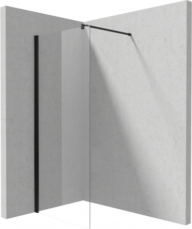 Paravane de dus walk-in - Paravan dus negru walk-in sticla securizata 90x200 cm, Deante Kerria Plus