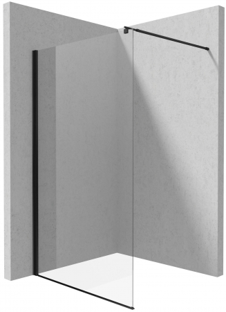 Paravane de dus walk-in - Paravan dus profil negru walk-in sticla securizata 140x200 cm, Deante Kerria Plus