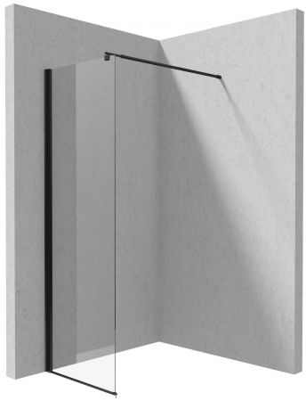 Paravane de dus walk-in - Paravan dus profil negru walk-in sticla securizata 60x200 cm, Deante Kerria Plus