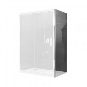 Usi, paravane si pereti dus - Perete fix dus sticla cu cadru metalic 80x190 cm Sanswiss, Ocelia