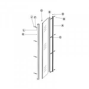Perete fix dus sticla cu cadru metalic 100x190 cm Sanswiss, Ocelia [3]