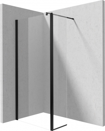 Paravan dus sticla securizata 30x200 cm profil negru pentru cabina dus walk-in Cersanit Mille [1]