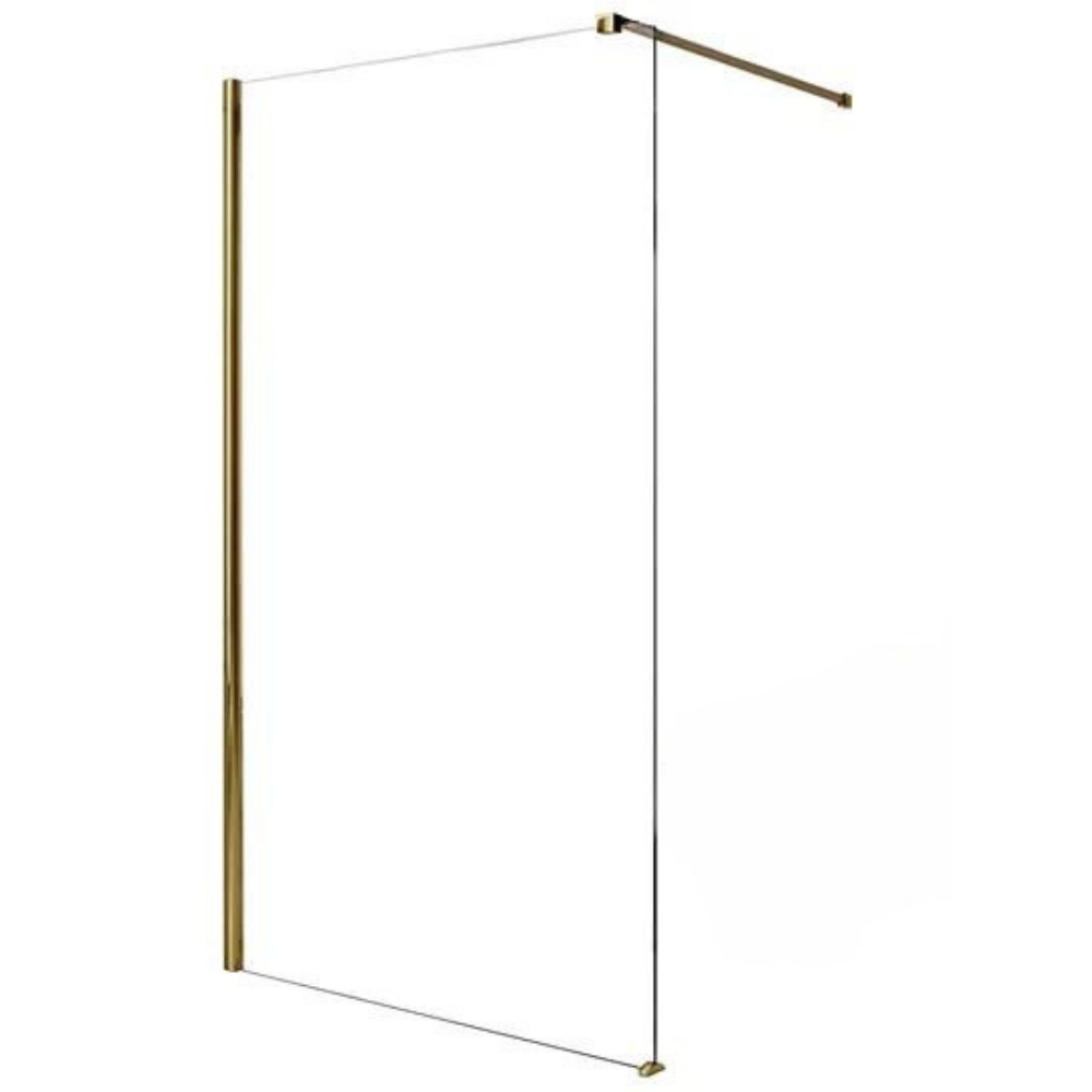 Baie - Paravan dus sticla securizata walk-in 100x200 cm, auriu periat, Mediterraneo Foxy