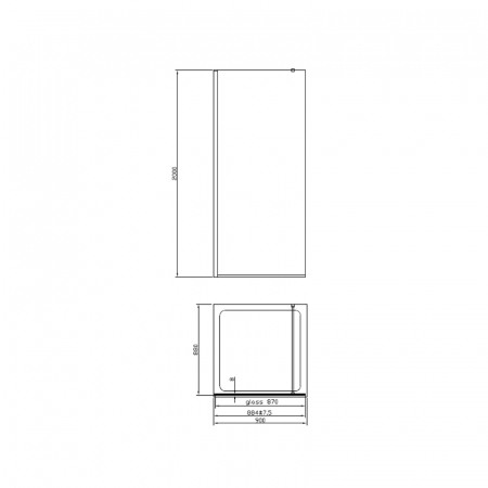 Paravan dus sticla securizata easy clean walk-in 90x200 cm, auriu periat, Mediterraneo Foxy [2]