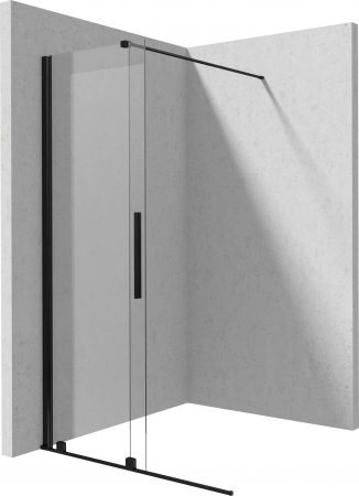Baie - Paravan dus sticla securizata walk-in cu usa glisanta, 120x195 cm, negru mat, Deante Prizma