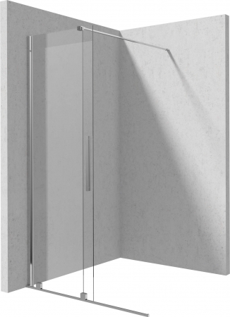 Paravan dus sticla securizata walk-in cu usa glisanta, 140x195 cm, crom lucios, Deante Prizma [2]