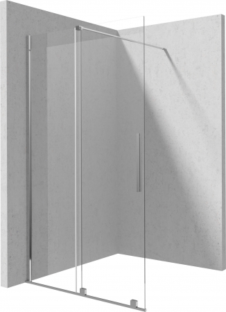 Baie - Paravan dus sticla securizata walk-in cu usa glisanta, 120x195 cm, crom lucios, Deante Prizma