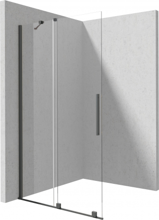 Paravane de dus walk-in - Paravan dus sticla securizata walk-in cu usa glisanta, 120x195 cm, titan, Deante Prizma