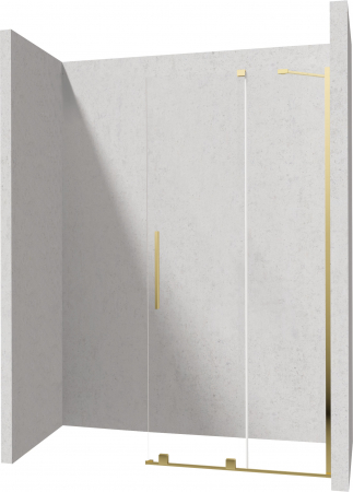 Paravan dus sticla securizata walk-in cu usa glisanta, 120x195 cm, auriu lucios, Deante Prizma [3]