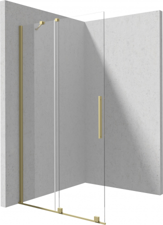 Paravane de dus walk-in - Paravan dus sticla securizata walk-in cu usa glisanta, 120x195 cm, auriu periat, Deante Prizma