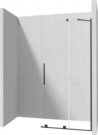 Paravan dus sticla securizata walk-in cu usa glisanta, 140x195 cm, negru mat, Deante Prizma [5]