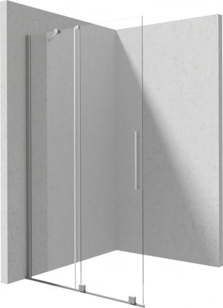 Paravane de dus walk-in - Paravan dus sticla securizata walk-in cu usa glisanta, 120x195 cm, oțel șlefuit, Deante Prizma