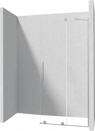 Paravan dus sticla securizata walk-in cu usa glisanta, 120x195 cm, oțel șlefuit, Deante Prizma [2]