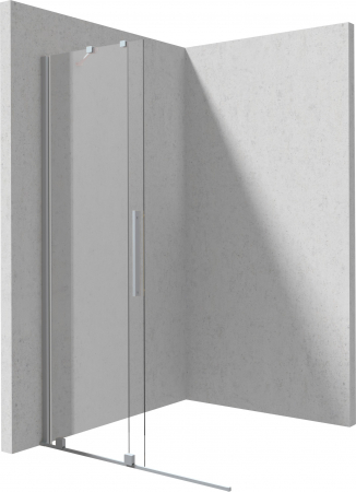 Paravan dus sticla securizata walk-in cu usa glisanta, 120x195 cm, oțel șlefuit, Deante Prizma [1]