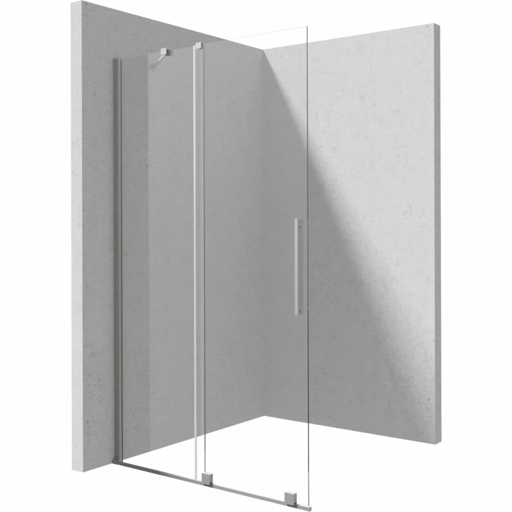 Paravan dus sticla securizata walk-in cu usa glisanta, 90x195 cm, oțel șlefuit, Deante Prizma [1]