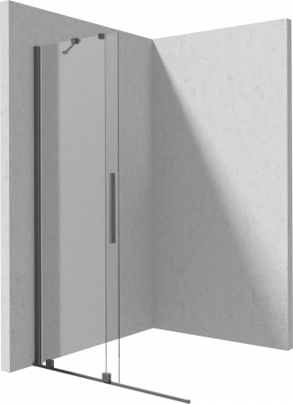 Paravan dus sticla securizata walk-in cu usa glisanta, 90x195 cm, titan, Deante Prizma [1]