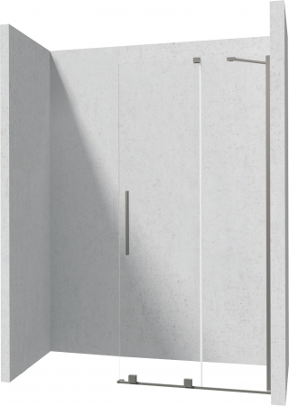 Paravan dus sticla securizata walk-in cu usa glisanta, 90x195 cm, titan, Deante Prizma [2]