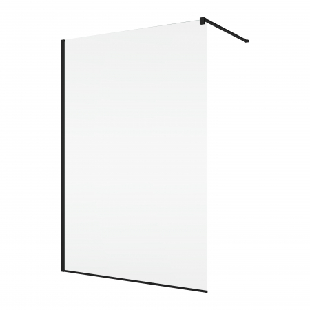 Baie - Paravan dus sticla walk-in 100x200 cm cu cadru metalic negru Sanswiss Easy