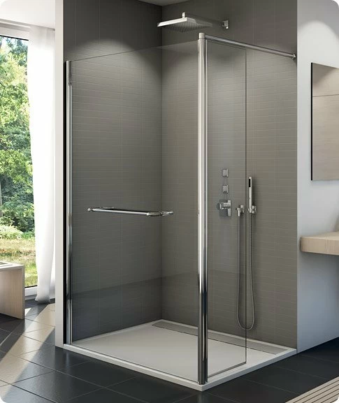 Paravane de dus walk-in - Cabina dus Walk-in SanSwiss 120x200 cm cu perete lateral de 40cm Fun