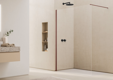 Paravan dus sticla walk-in 110x200 cm, bordeaux metal,  sticla 8 mm, Ronal Easy D40 [1]