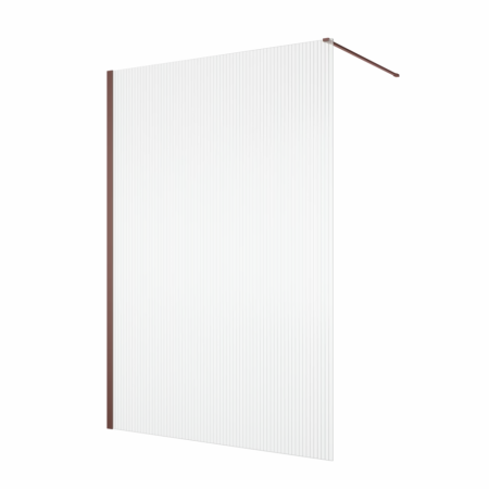 Paravane de dus walk-in - Paravan dus cu sticla riflata walk-in 100x200 cm, bordeaux metal, sticla 8 mm, Ronal Lina