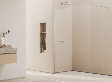 Paravan dus sticla walk-in 80x200 cm, crom periat, sticla 8 mm, Ronal Easy [2]