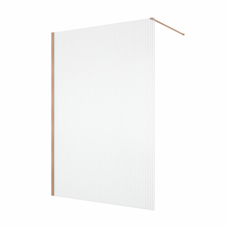Paravane de dus walk-in - Paravan dus cu sticla riflata walk-in 120x200 cm cupru periat, sticla 8 mm, Ronal Lina