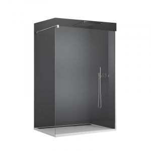 Baie - Paravan dus sticla walk-in 100x200 cm cu cadru metalic crom Sanswiss Easy