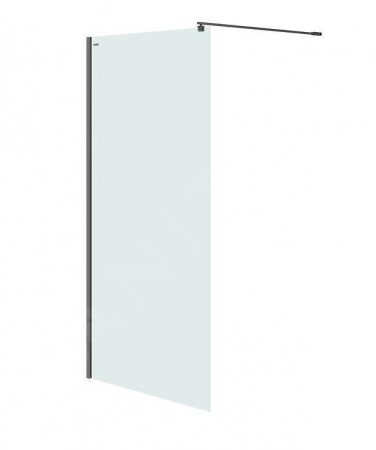 Paravane de dus walk-in - Paravan dus walk-in 80x200 cm Cersanit Mille, sticla securizata, profil negru