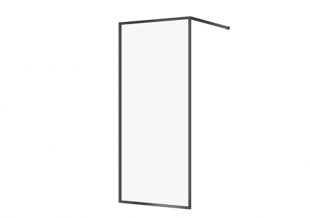 Paravane de dus walk-in - Paravan dus walk-in 90x200 cm Cersanit Larga, sticla securizata, profil negru