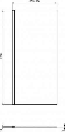 Paravan dus walk-in 100x200 cm Ideal Standard i.Life, sticla securizata, profil argintiu [6]