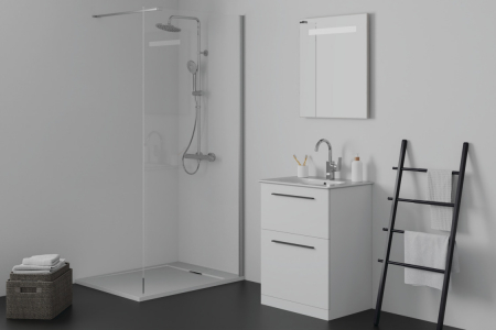 Paravan dus walk-in 100x200 cm Ideal Standard i.Life, sticla securizata, profil argintiu [3]