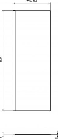 Paravan dus walk-in 80x200 cm Ideal Standard i.Life, sticla securizata, profil argintiu [6]