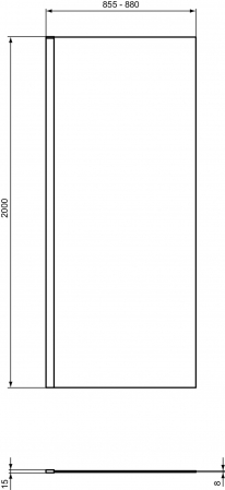 Paravan dus walk-in 90x200 cm Ideal Standard i.Life, sticla securizata, profil argintiu [7]
