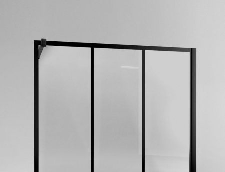 Paravan dus walk-in profil negru mat, sticla securizata, 140x200 cm, SanSwiss Easy STR4P [4]