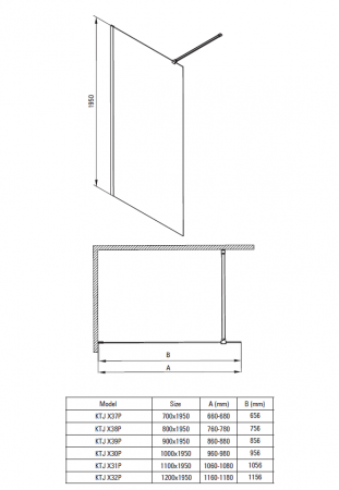 Paravan dus walk-in sticla securizata 100x195 cm auriu periat Deante Prizma [1]
