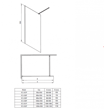Paravan dus walk-in sticla securizata 100x195 cm titan Deante Prizma [1]
